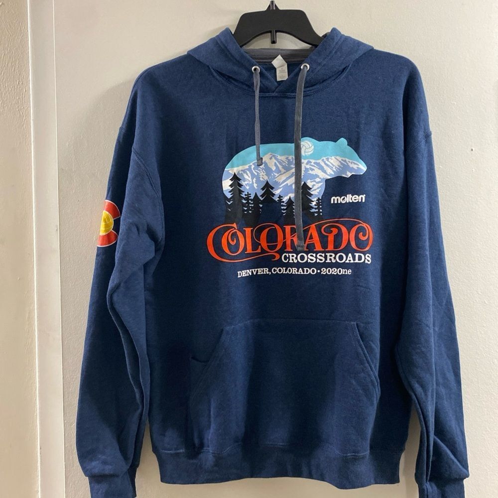 Fruit of the Loom Softspun Hoodie - Navy Colorado Logo Kangaroo Pockets